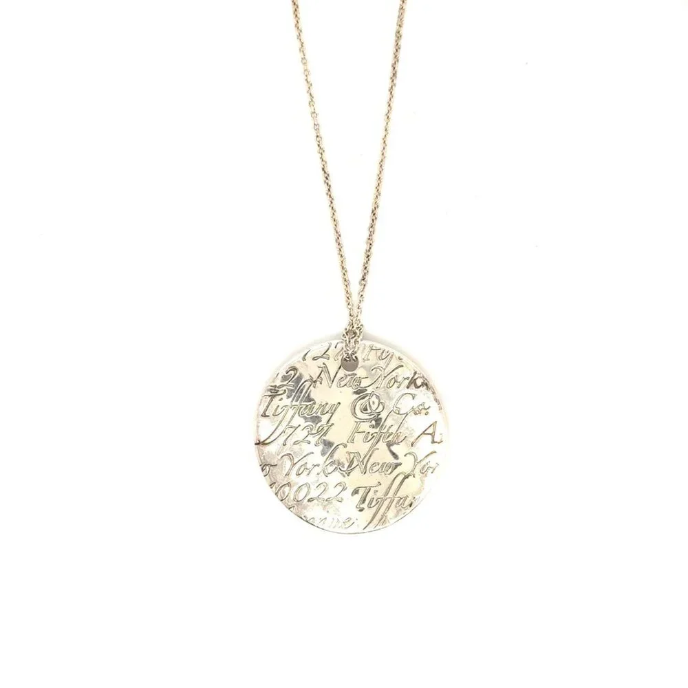 T&Co. 925 Script Circle Pendant‎ Necklace
